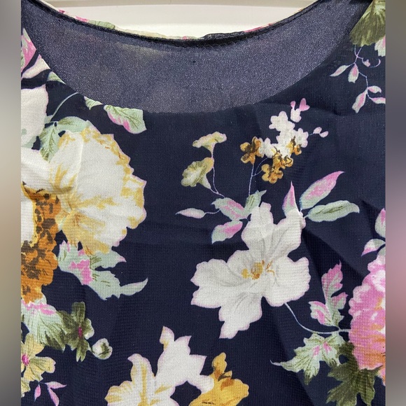 Navy Blue Floral Print Maxi Dress - Picture 6 of 8